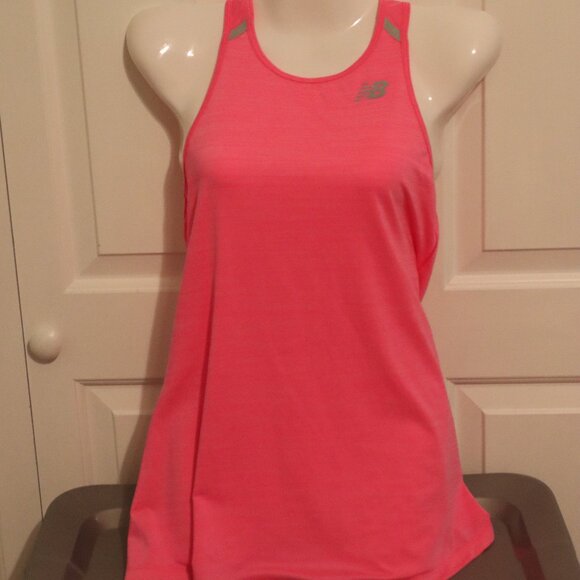New Balance Pink Racer Back Tank Size Small NB Dry Reflective Run Athleisure - Picture 1 of 12